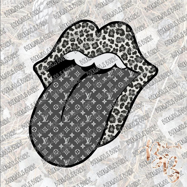 LV Tongue Out Gray SUBLIMATION Transfer READY to PRESS