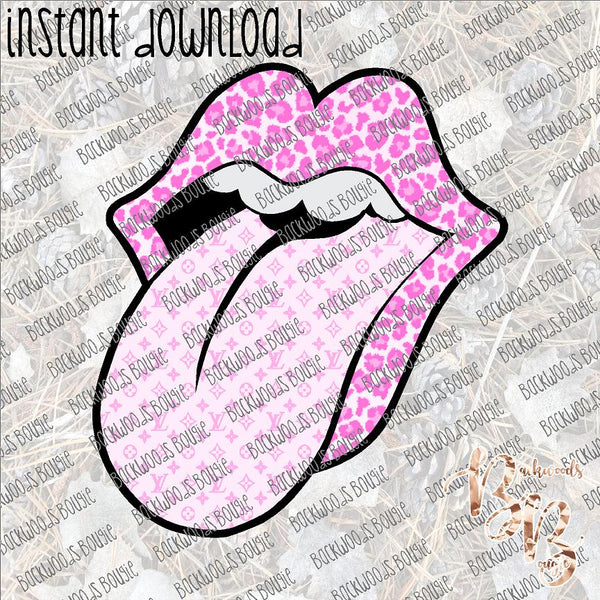 LV Tongue Out Pink INSTANT DOWNLOAD print file PNG