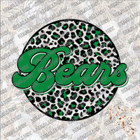 Leopard Circle Retro Bears SUBLIMATION Transfer READY to PRESS