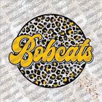 Leopard Circle Retro Bobcats SUBLIMATION Transfer READY to PRESS