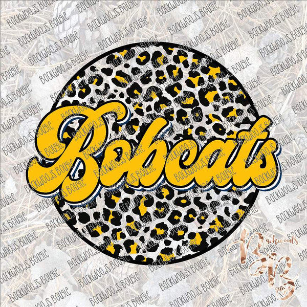 Leopard Circle Retro Bobcats SUBLIMATION Transfer READY to PRESS