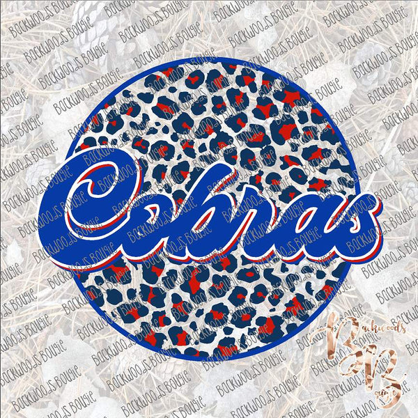 Leopard Circle Retro Cobras SUBLIMATION Transfer READY to PRESS