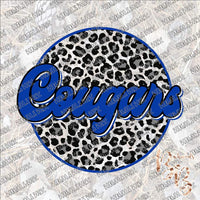 Leopard Circle Retro Cougars SUBLIMATION Transfer READY to PRESS