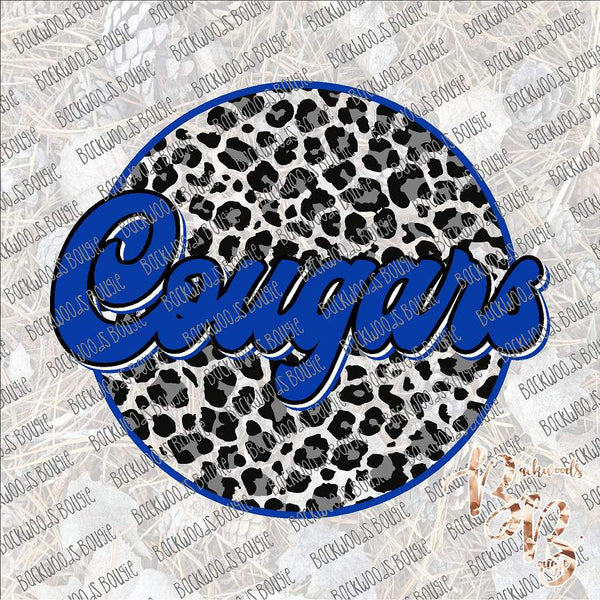 Leopard Circle Retro Cougars SUBLIMATION Transfer READY to PRESS