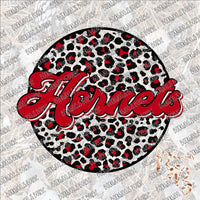 Leopard Circle Retro Hornets SUBLIMATION Transfer READY to PRESS