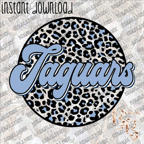 Leopard Circle Retro Jaguars INSTANT DOWNLOAD print file PNG