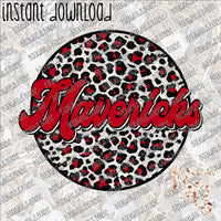 Leopard Circle Retro Mavericks INSTANT DOWNLOAD print file PNG