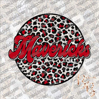 Leopard Circle Retro Mavericks SUBLIMATION Transfer READY to PRESS