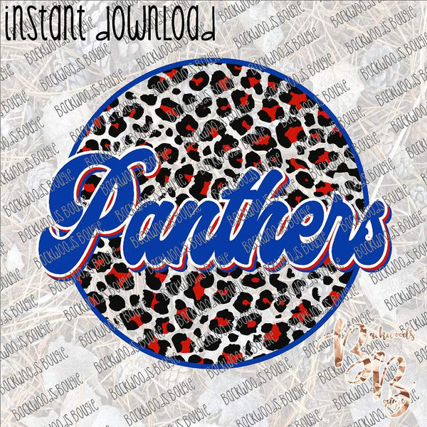 Leopard Circle Retro Panthers INSTANT DOWNLOAD print file PNG