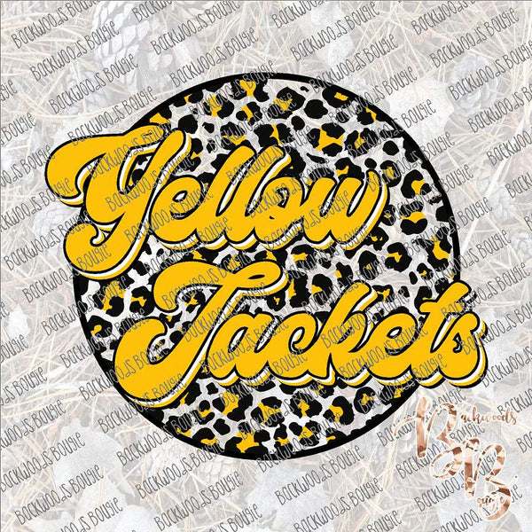 Leopard Circle Retro Yellow Jackets SUBLIMATION Transfer READY to PRESS