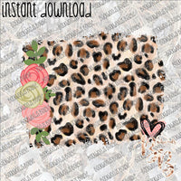 Leopard Floral Background INSTANT DOWNLOAD print file PNG