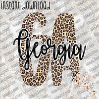 Leopard GA Georgia INSTANT DOWNLOAD print file PNG