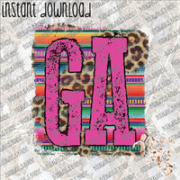 Leopard Serape GA INSTANT DOWNLOAD print file PNG