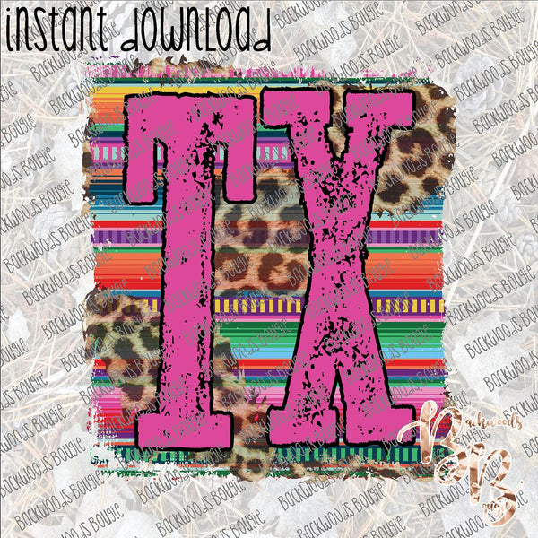 Leopard Serape TX INSTANT DOWNLOAD print file PNG