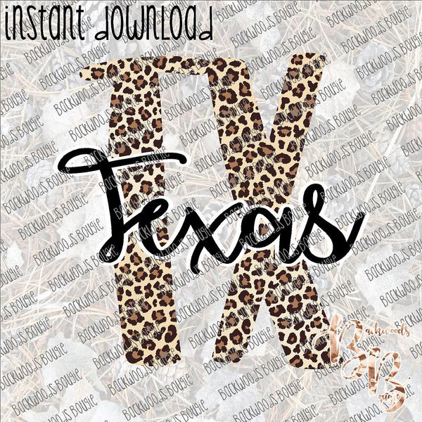 Leopard TX Texas INSTANT DOWNLOAD print file PNG