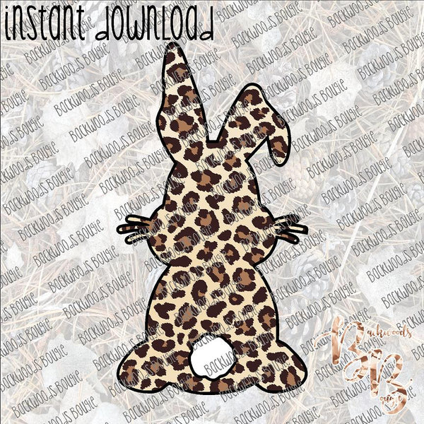 Leopard Bunny Backside 2 INSTANT DOWNLOAD print file PNG