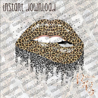 Lips Leopard INSTANT DOWNLOAD print file PNG