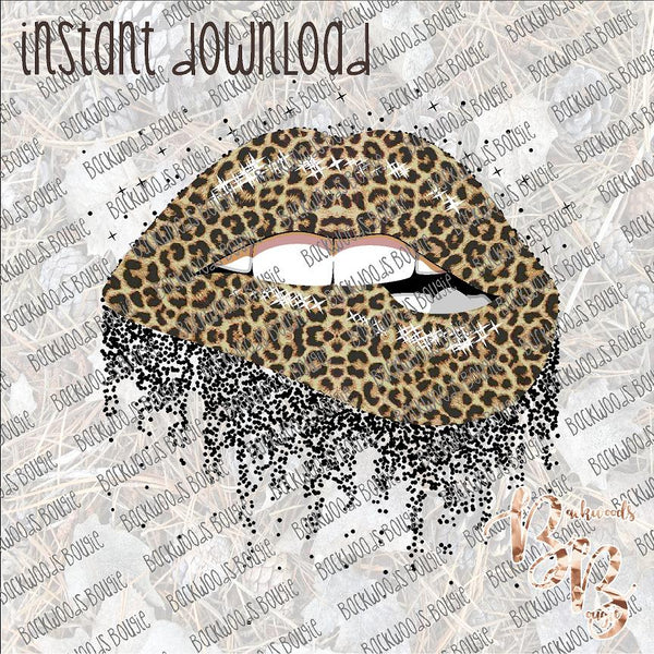 Lips Leopard INSTANT DOWNLOAD print file PNG