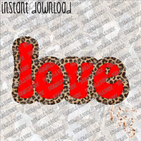 Love Leopard Outline INSTANT DOWNLOAD print file PNG