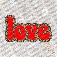 Love Leopard Outline SUBLIMATION Transfer READY to PRESS