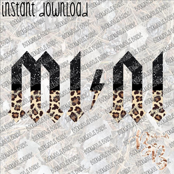 Mini Rock n Roll Leopard INSTANT DOWNLOAD print file PNG