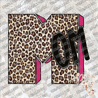 M Mom Leopard Pink SUBLIMATION Transfer READY to PRESS