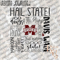 MSU Block Art INSTANT DOWNLOAD print file PNG