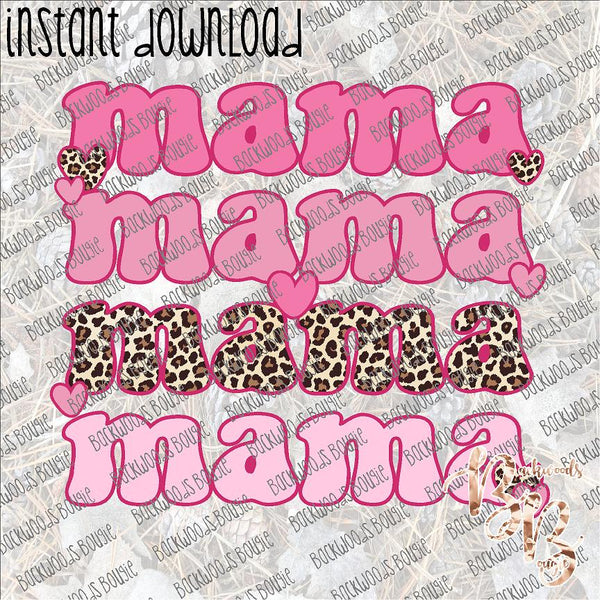 Mama Stacked Pink INSTANT DOWNLOAD print file PNG