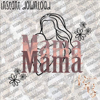 Mama Baby Outline INSTANT DOWNLOAD print file PNG