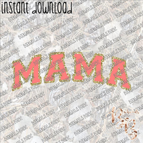 Mama Curved Outline INSTANT DOWNLOAD print file PNG