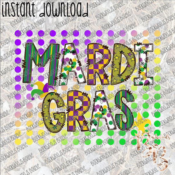 Mardi Gras Dots INSTANT DOWNLOAD print file PNG