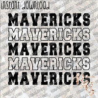 Mavericks Repeat Text INSTANT DOWNLOAD print file PNG