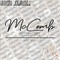 McComb MS Est INSTANT DOWNLOAD print file PNG