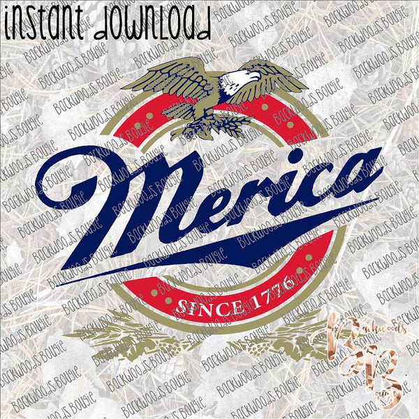 'Merica Beer Logo INSTANT DOWNLOAD print file PNG