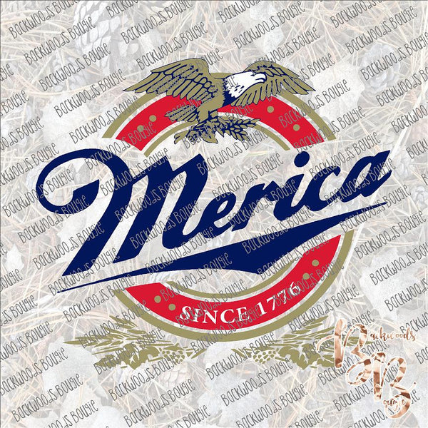 'Merica Beer Logo SUBLIMATION Transfer READY to PRESS