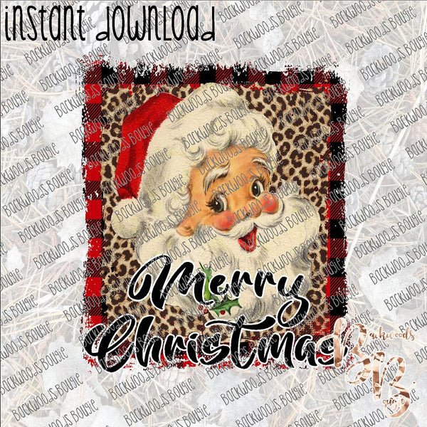 Merry Christmas Santa INSTANT DOWNLOAD print file PNG