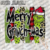 Merry Grinch-mas Brushstrokes INSTANT DOWNLOAD print file PNG