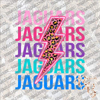 Neon Lightning Bolt Jaguars SUBLIMATION Transfer READY to PRESS