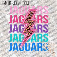 Neon Lightning Bolt Jaguars INSTANT DOWNLOAD print file PNG