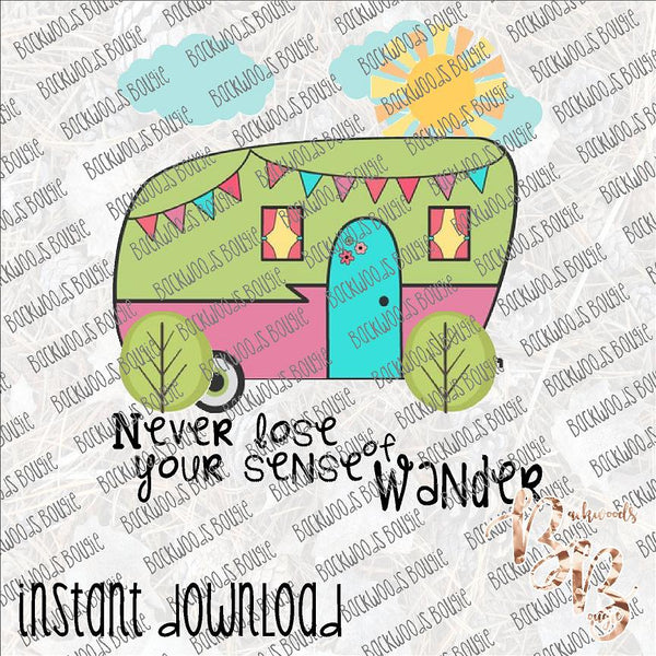 Never Lose Your Sense of Wander INSTANT DOWNLOAD print file PNG