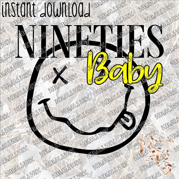 Nineties Baby INSTANT DOWNLOAD print file PNG