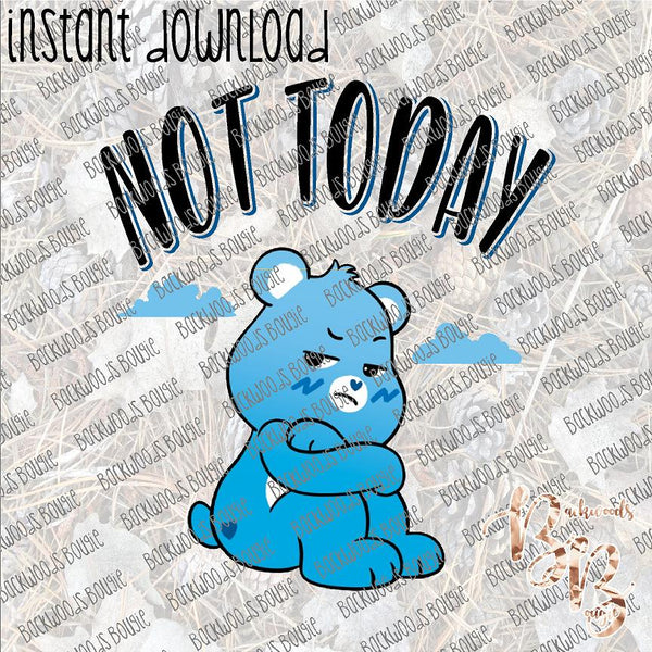 Not Today Grumpy Bear INSTANT DOWNLOAD print file PNG