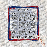 Ole Miss Block Text SUBLIMATION Transfer READY to PRESS