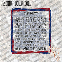 Ole Miss Block Text INSTANT DOWNLOAD print file PNG