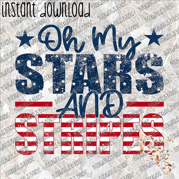 Oh My Stars and Stripes 2 INSTANT DOWNLOAD print file PNG