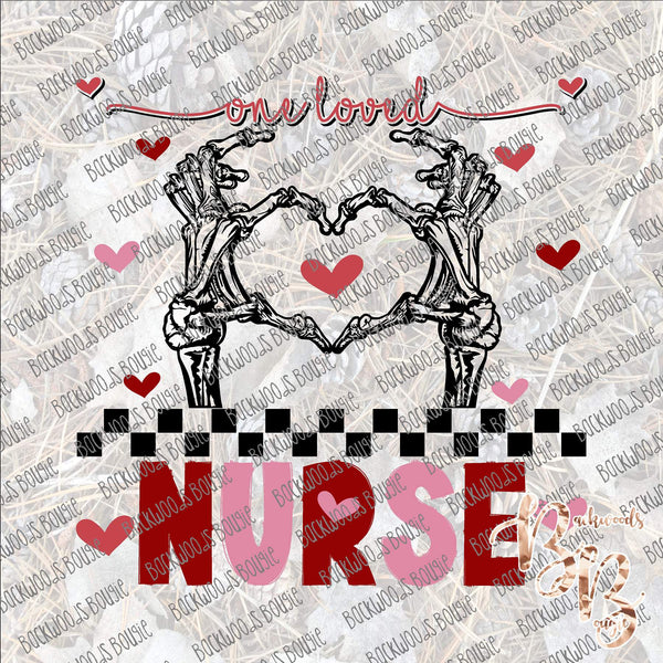 One Loved Nurse Heart Hand SUBLIMATION Transfer READY to PRESS