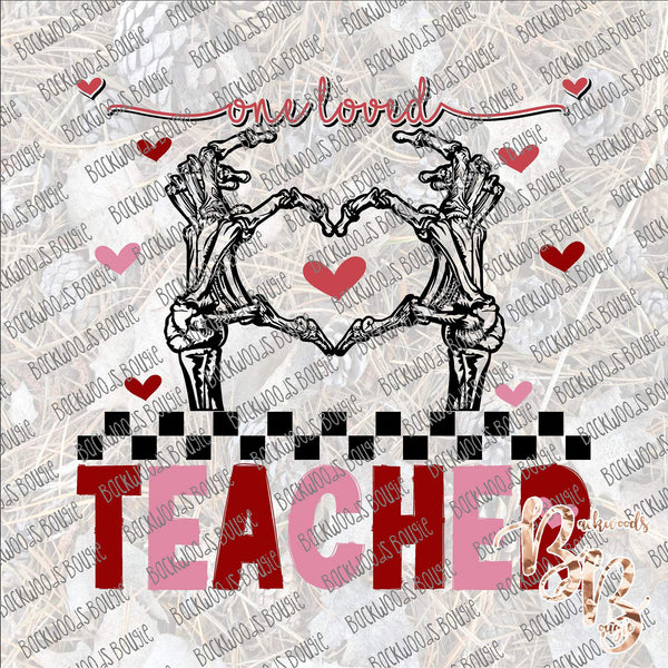 One Loved Teacher Heart Hand SUBLIMATION Transfer READY to PRESS