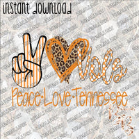 Peace Love Tennessee INSTANT DOWNLOAD print file PNG