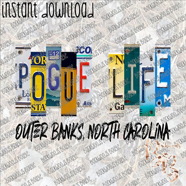 Pogue Life License Plate INSTANT DOWNLOAD print file PNG