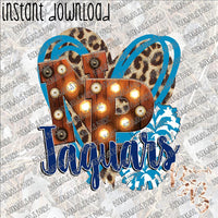 Pom Pom Heart School Marquee NP Jaguars INSTANT DOWNLOAD print file PNG